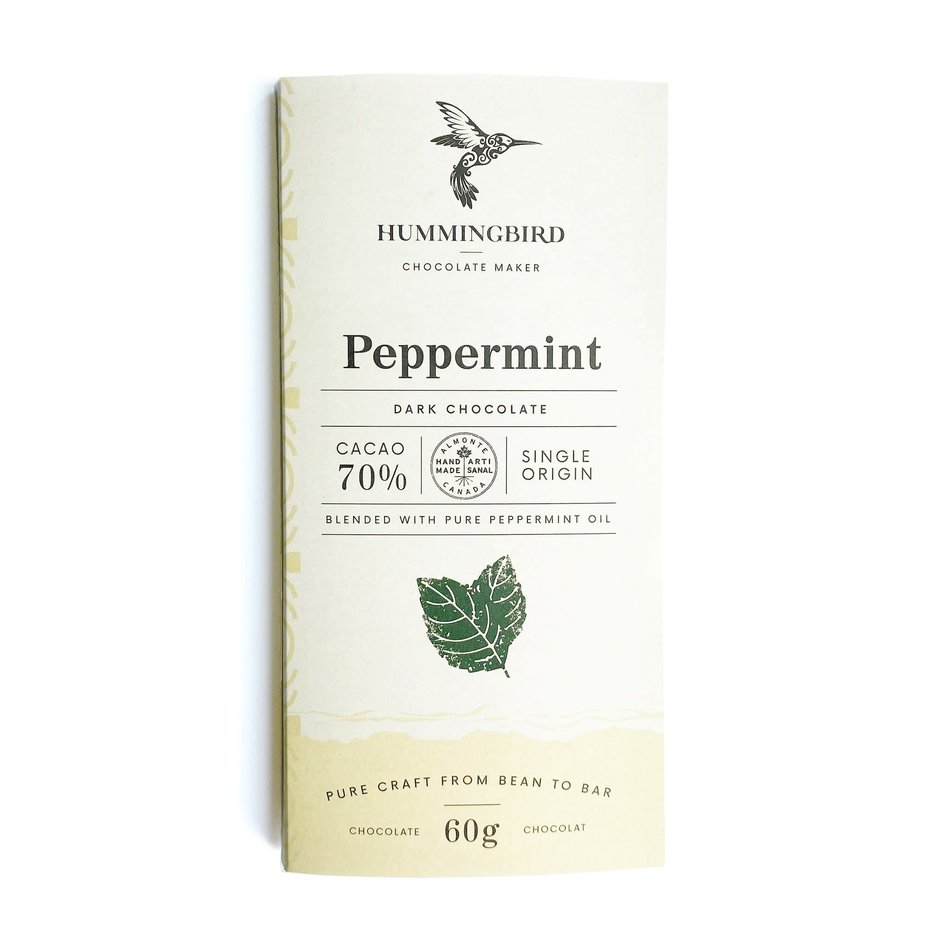 Hummingbird Chocolate, Peppermint 70%, 60g