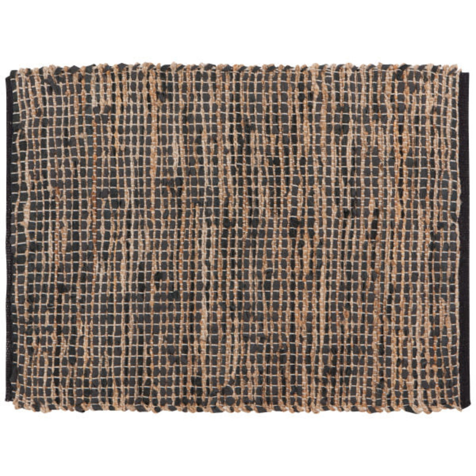 Danica Heirloom Chindi Leather Rug, Cooper Black