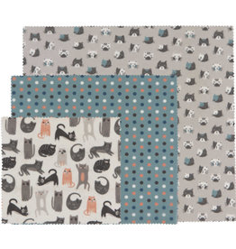 Danica Beeswax Wrap, Cats, set of 3
