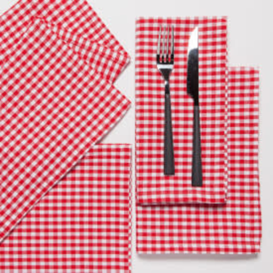 Danica Second Spin Red Gingham Napkins, set of 4