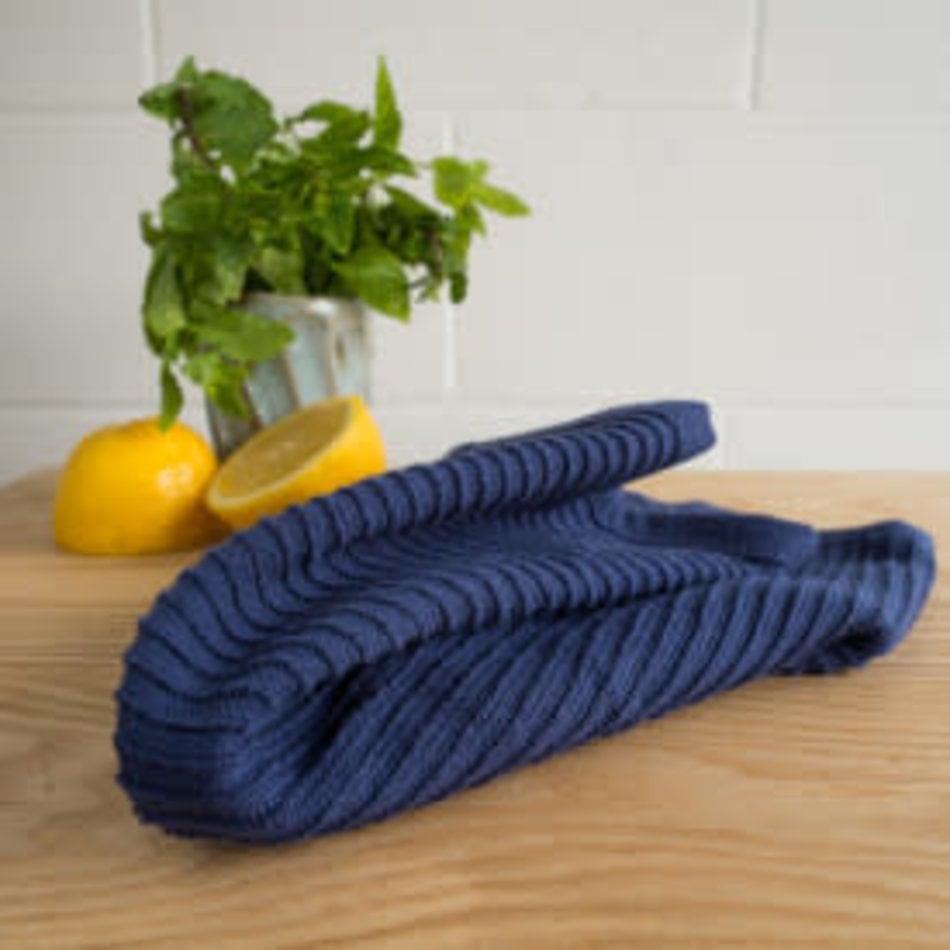 Danica Ripple Dishcloths, set of 2, Indigo