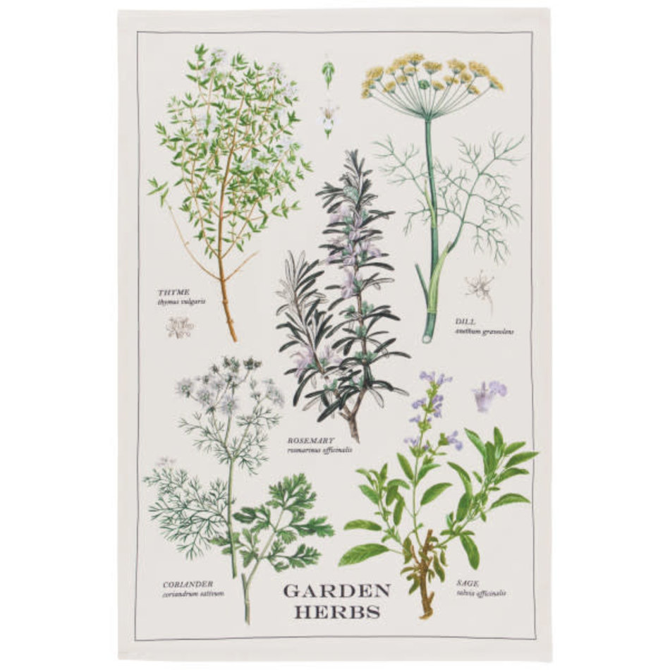 Danica Garden Herbs Cotton Dishtowel