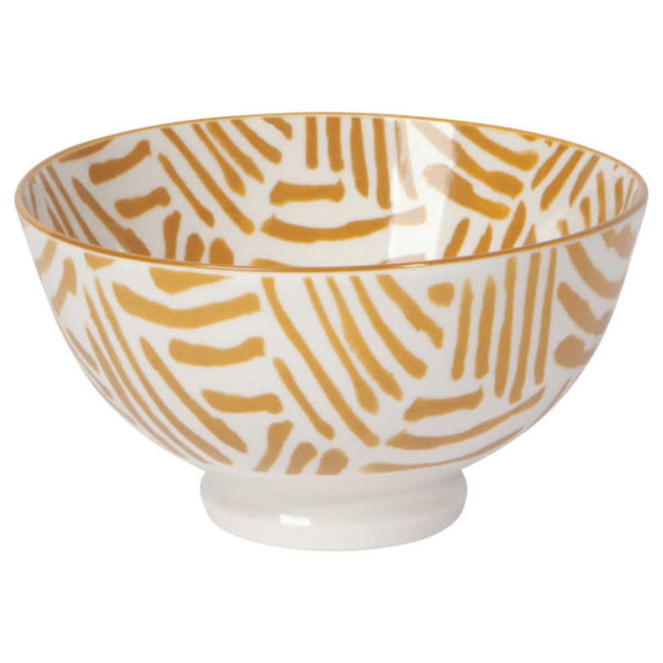 Danica Bowl, 4", Ochre Lines