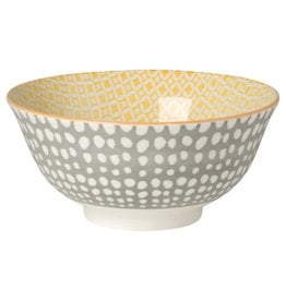 Danica Gray Dots/Yellow Bowl, 6"