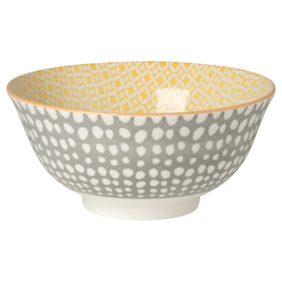 Danica Gray Dots/Yellow Bowl, 6"