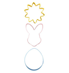 Wilton Wilton Easter Flower, Bunny and Egg Metal Cookie Cutter Set, 3-Piece