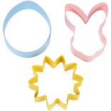 Wilton Wilton Easter Flower, Bunny and Egg Metal Cookie Cutter Set, 3-Piece