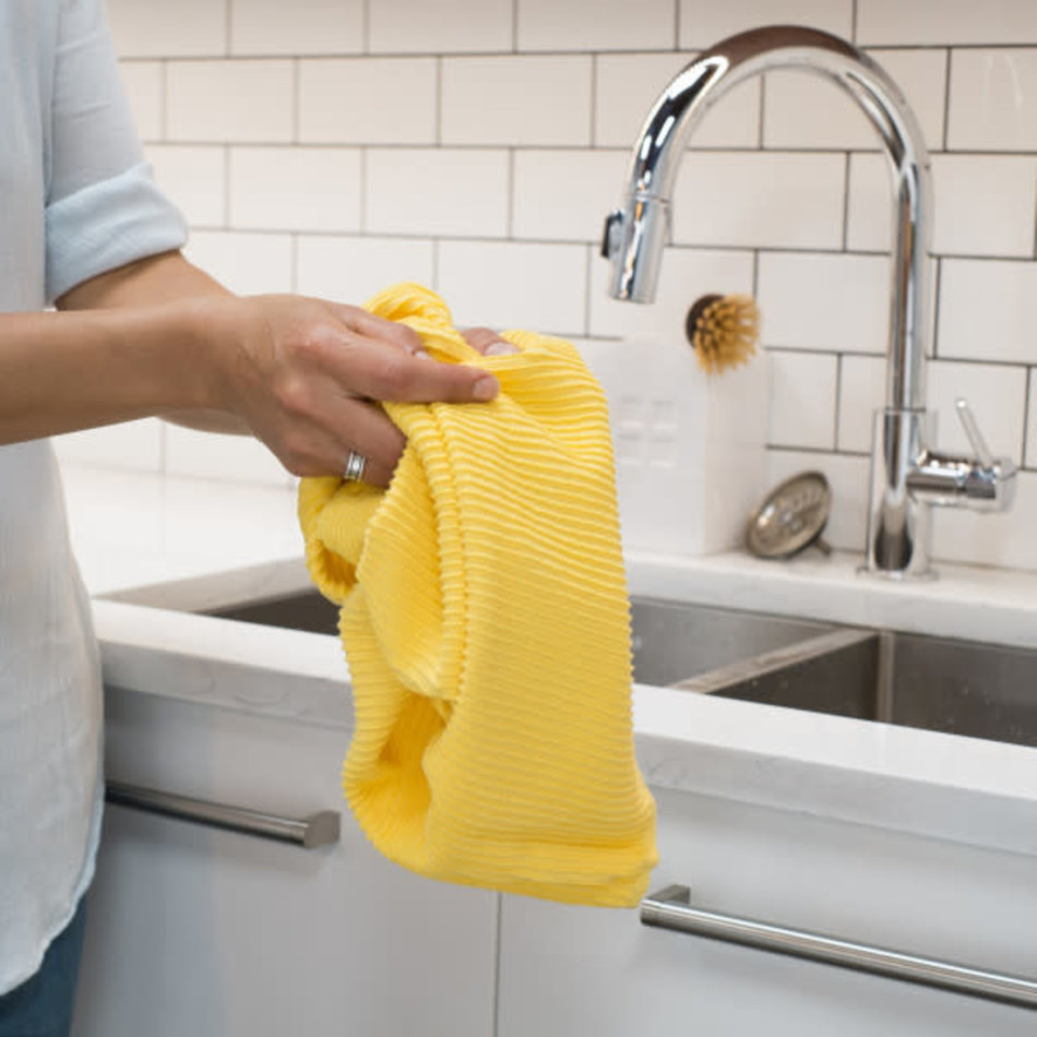 Danica Ripple Kitchen Towel, Lemon