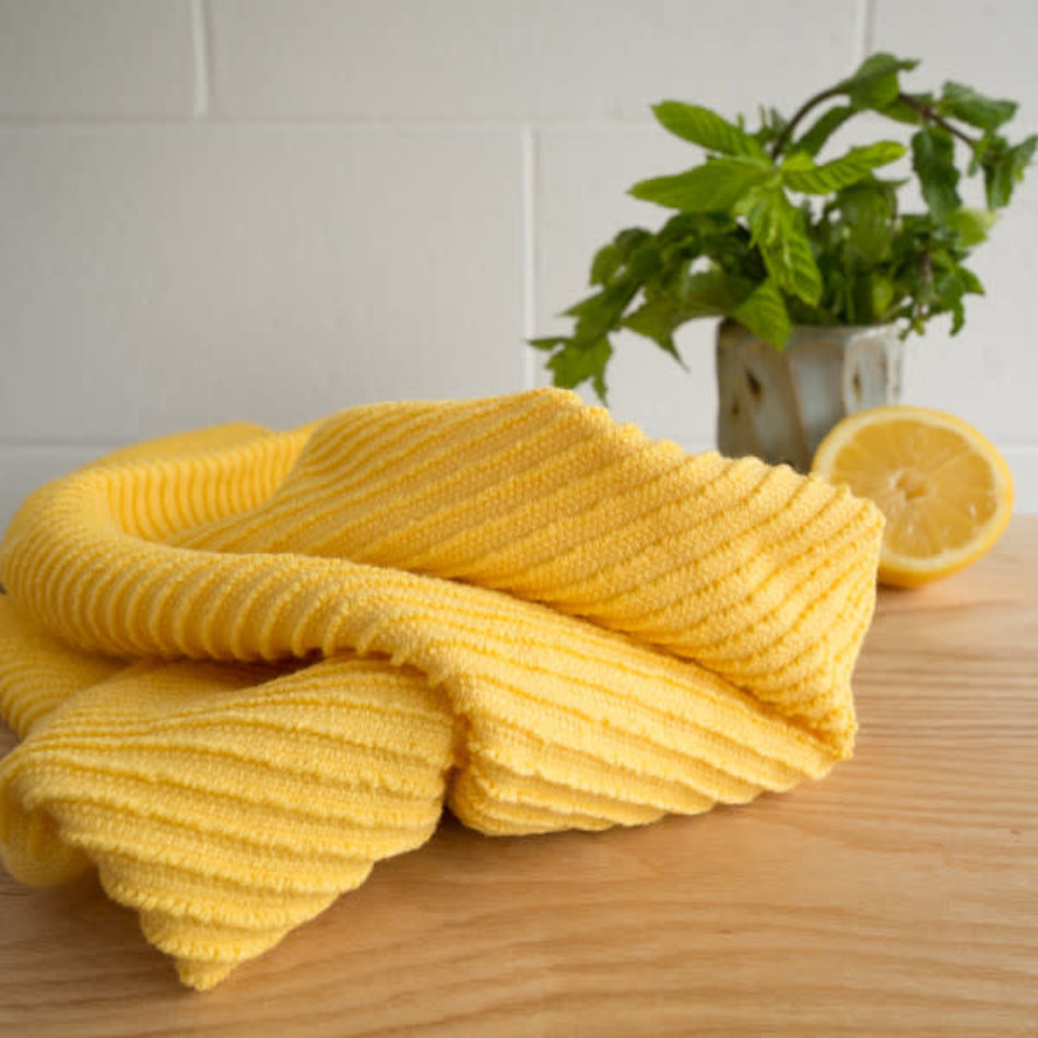 Danica Ripple Kitchen Towel, Lemon