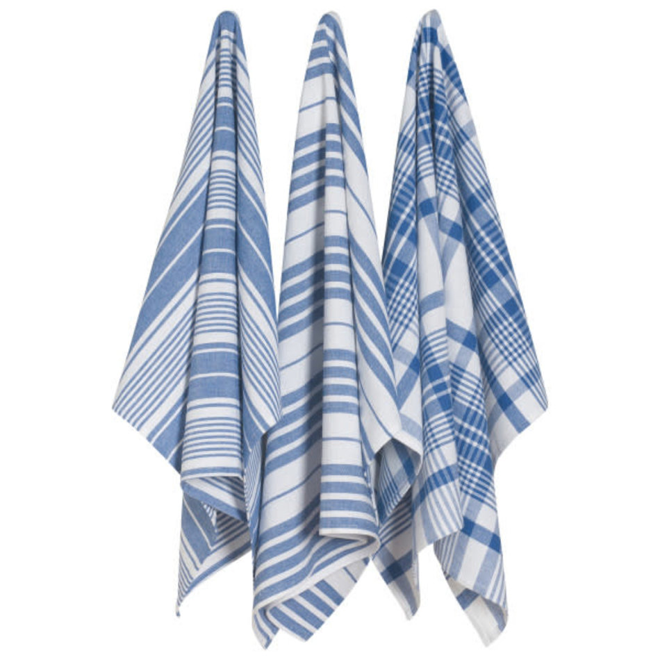 Danica Jumbo Royal Blue Dishtowels Set of 3
