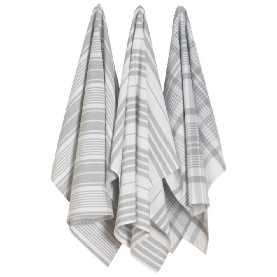 Danica Jumbo Tea Towels, set of 3, London Gray
