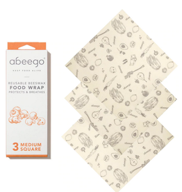 Abeego Abeego Beeswax Food Wrap, 3 Medium Squares