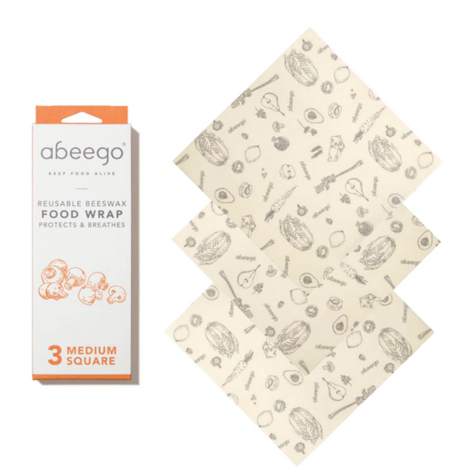 Abeego Abeego Beeswax Food Wrap, 3 Medium Squares