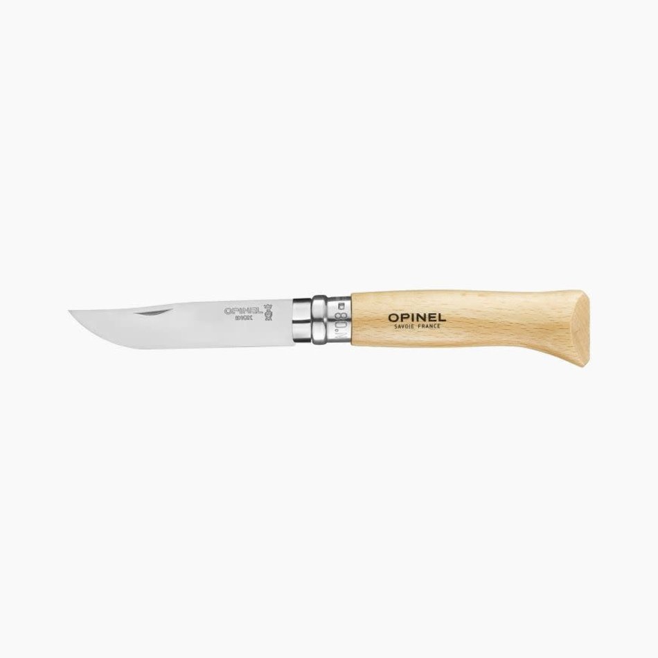 Opinel Tradition No. 8 Stainless Pocket Knife, Beechwood
