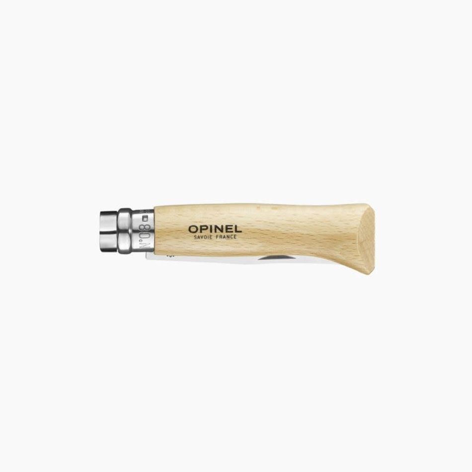 Opinel Tradition No. 8 Stainless Pocket Knife, Beechwood