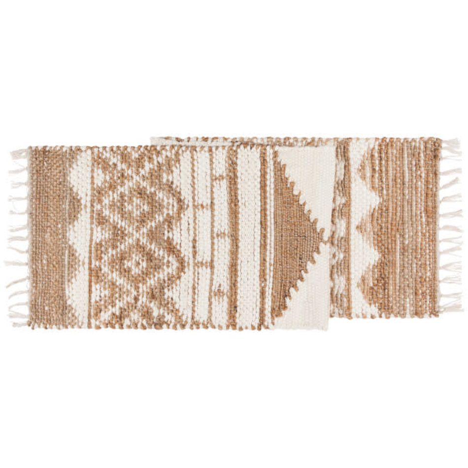 Danica Villa Jute/Cotton Table Runner, White