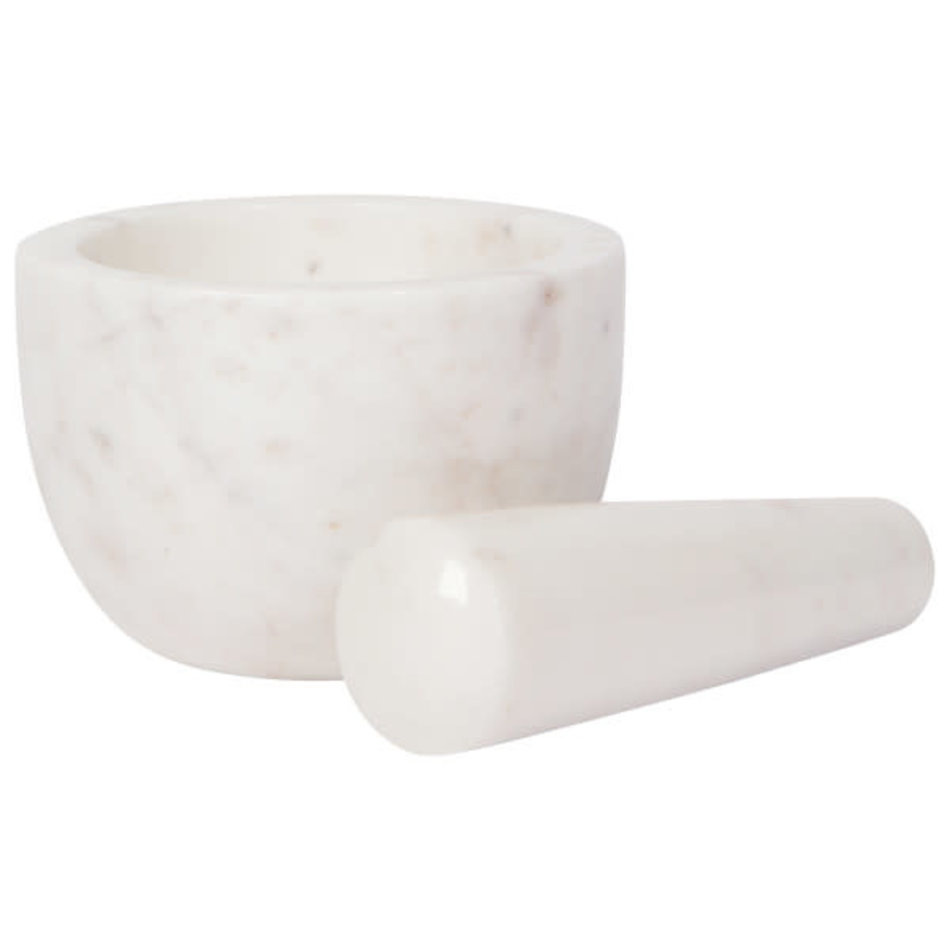Danica White Marble Mortar and Pestle