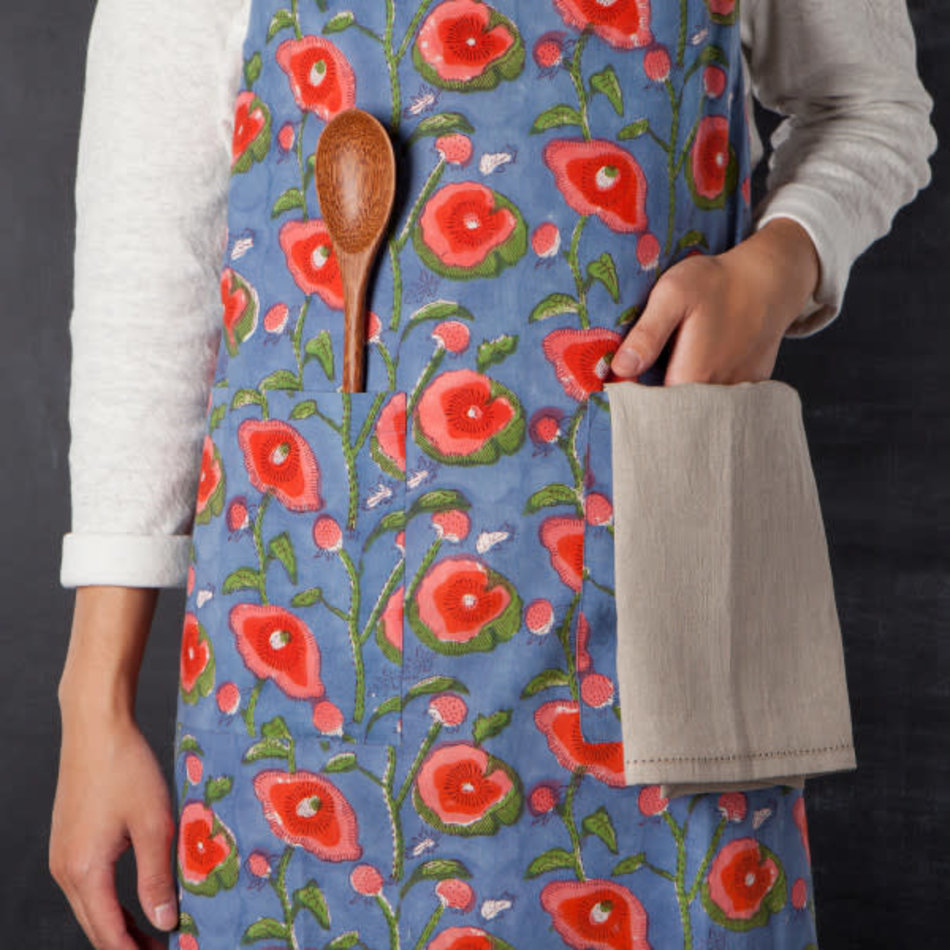 Danica Poppy Block Print Apron