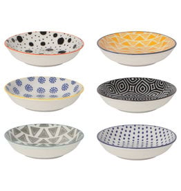 Now Designs Bits & Dots Multi Stamped Pinch Bowls Set of 6