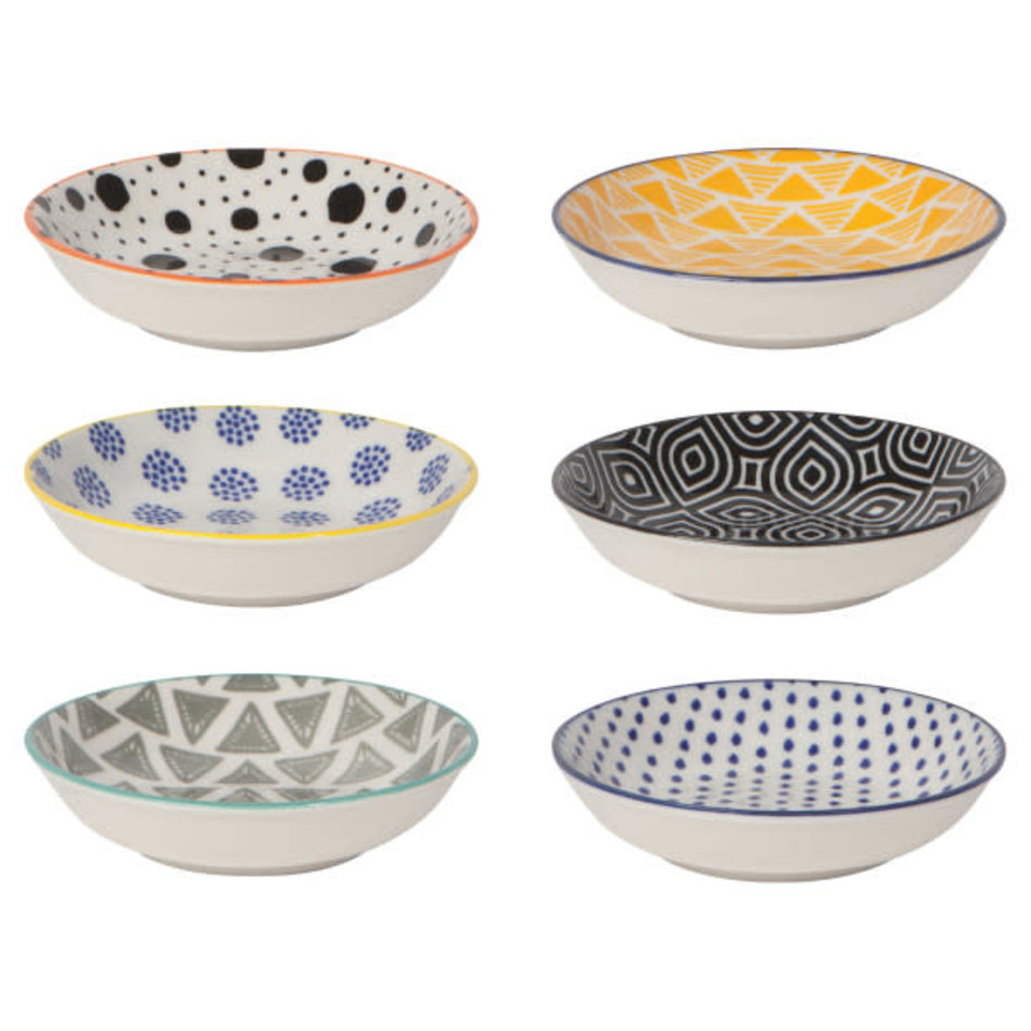 Now Designs Bits & Dots Multi Stamped Pinch Bowls Set of 6
