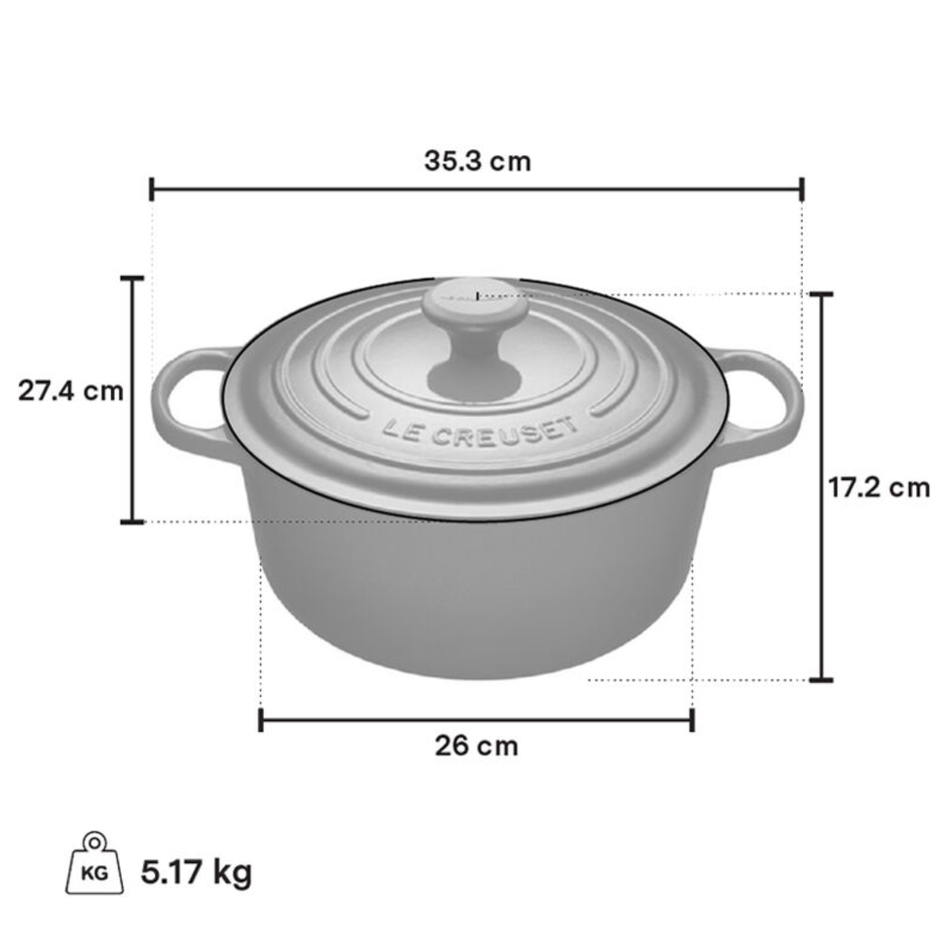 Le Creuset Le Creuset 5.3L/26cm Round French Oven White