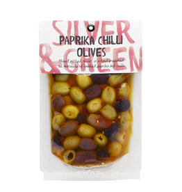 Silver & Green Silver & Green Paprika Chili Mixed Olives, 220g
