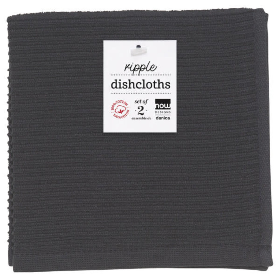 Now Designs Ripple Black Dishcloths Set of 2