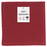 Now Designs Ripple Dishcloth, Set of 2, Carmine