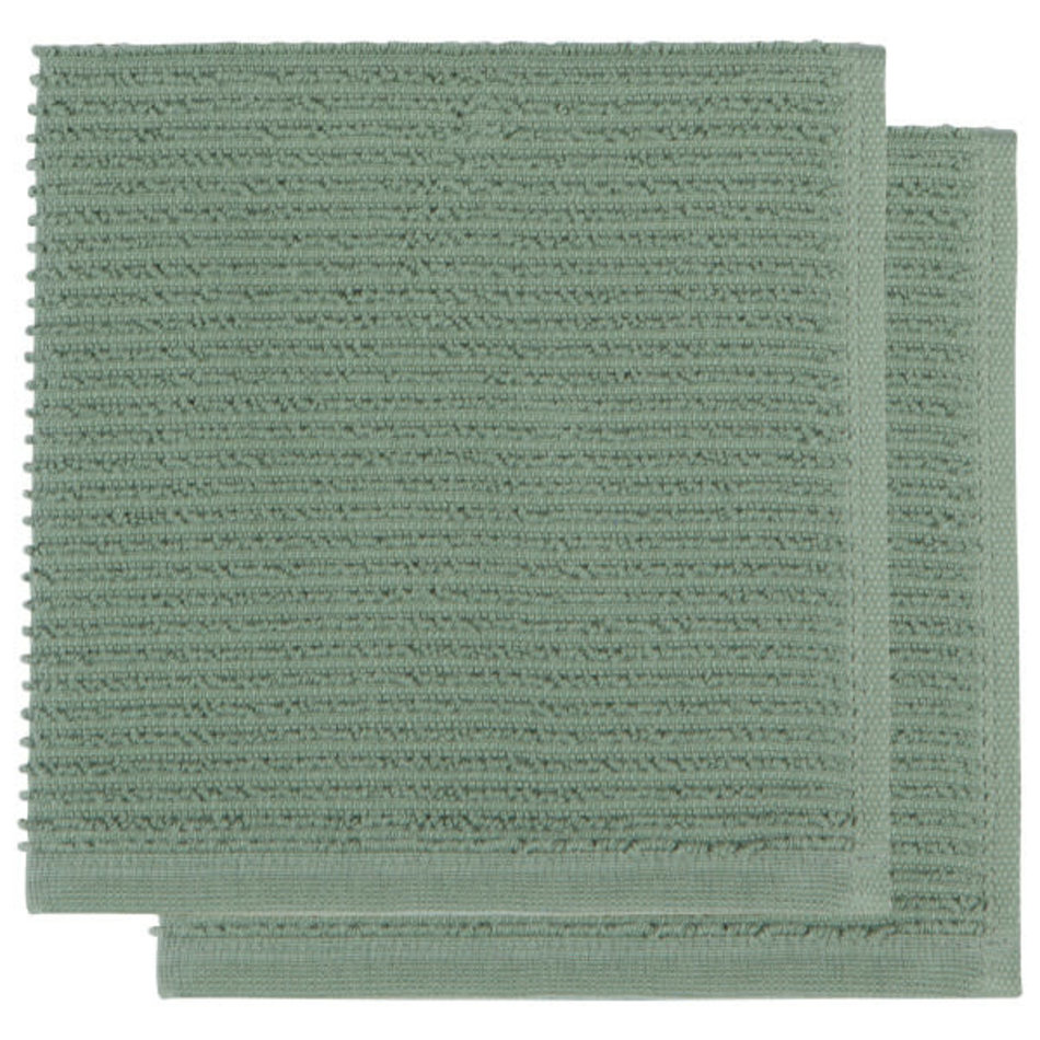 Now Designs Ripple Dishcloth, set of 2, Elm Green