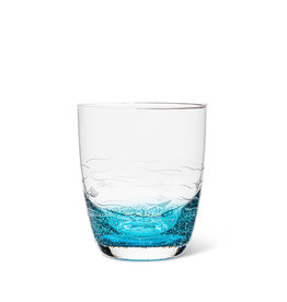 Blue Fish Tumbler Glass, 4"H