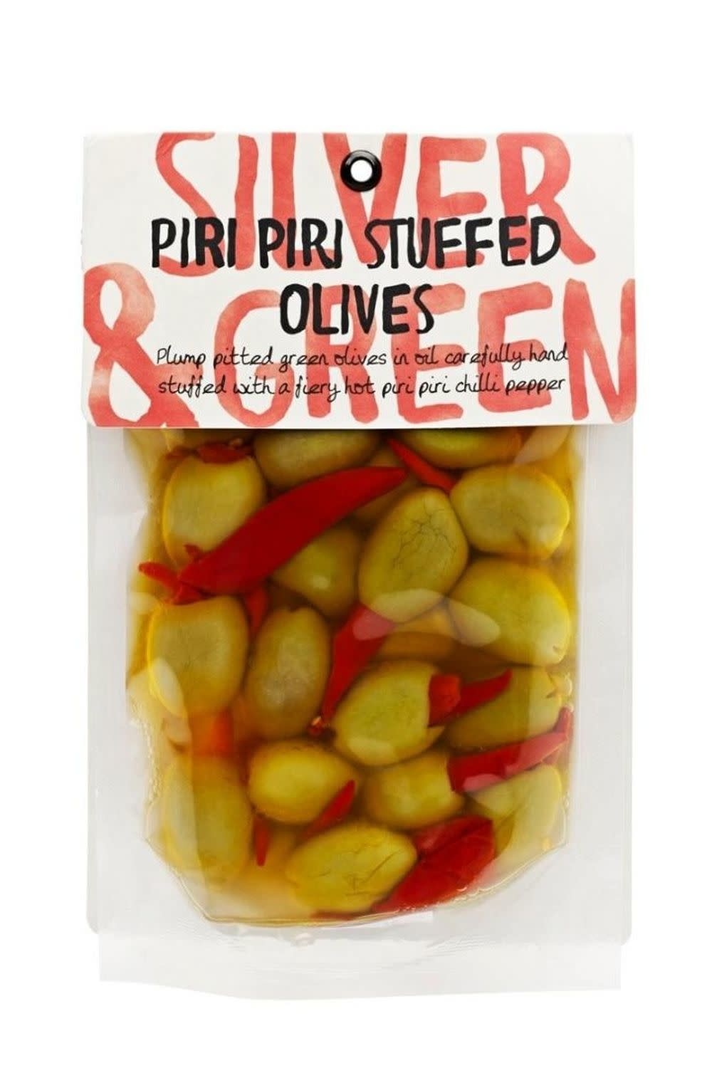 Silver & Green Piri Piri Stuffed Green Olives, 220g Zest Kitchen Shop