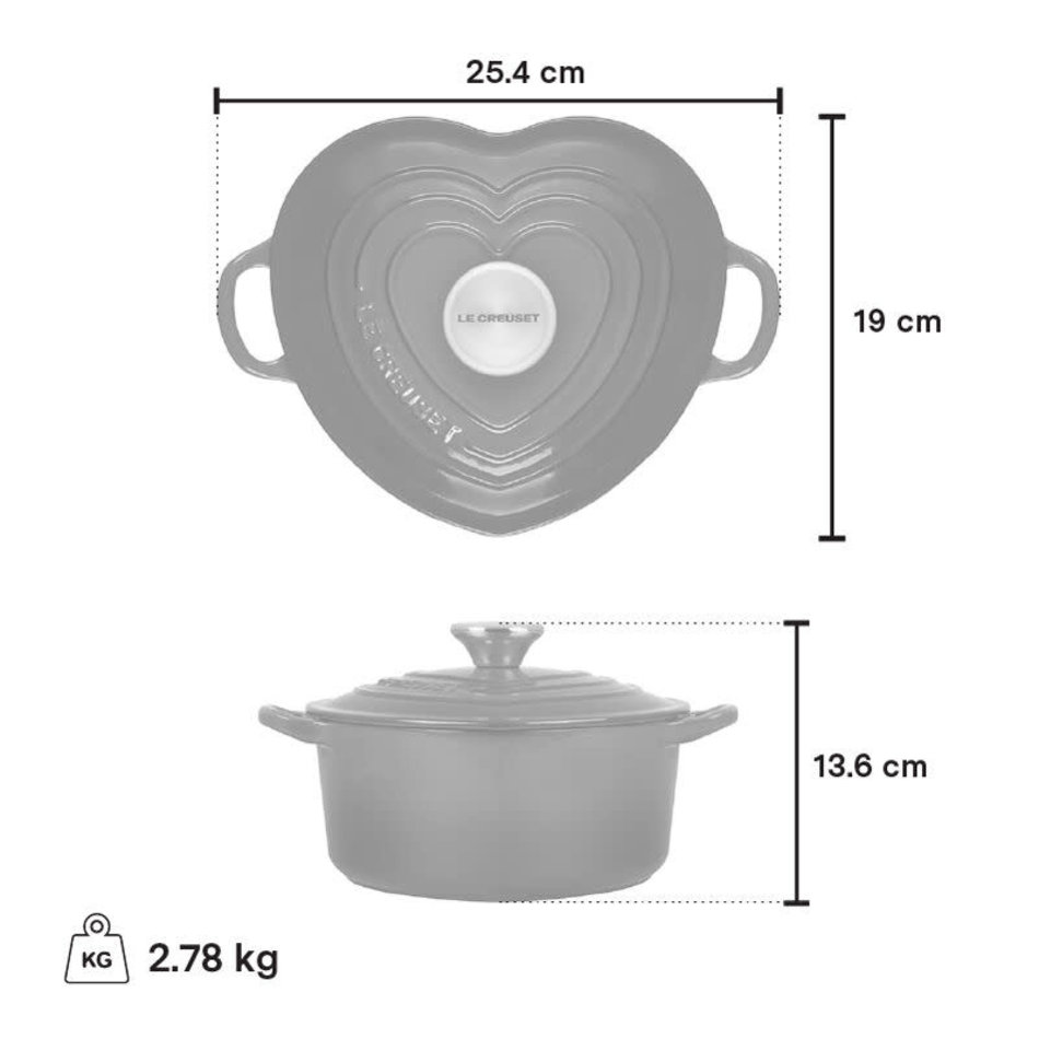 Le Creuset Le Creuset 1.9L Heart Cocotte, Shell Pink