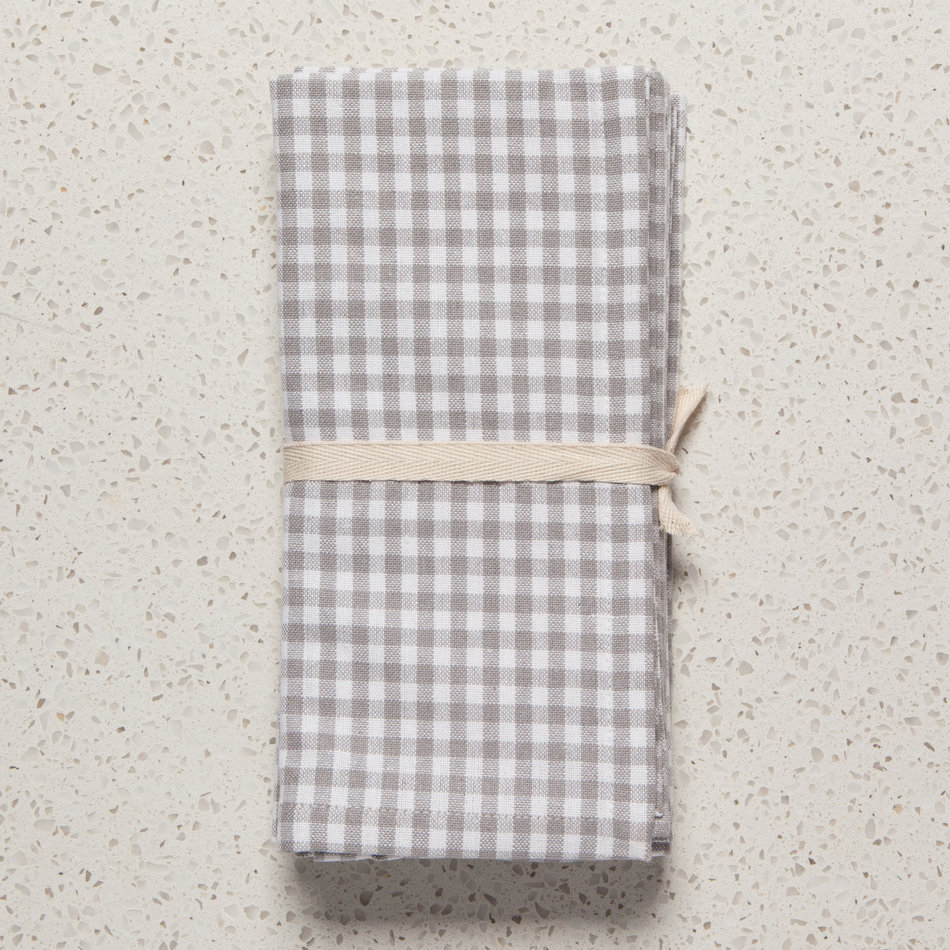 Danica Second Spin Grey Gingham Napkin, set of 4