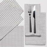 Danica Second Spin Gray Gingham Napkin, set of 4