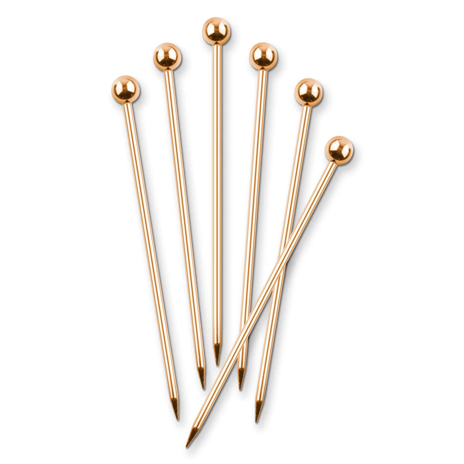 Final Touch Final Touch Cocktail/Martini Picks, set of 6, Copper