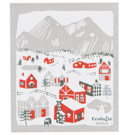 Danica Swedish Dishcloth, Snowy Village
