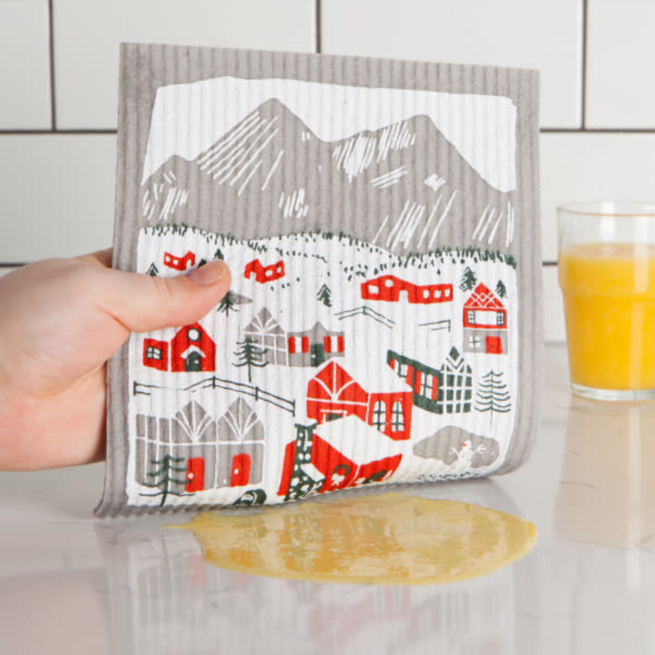 Danica Swedish Dishcloth, Snowy Village