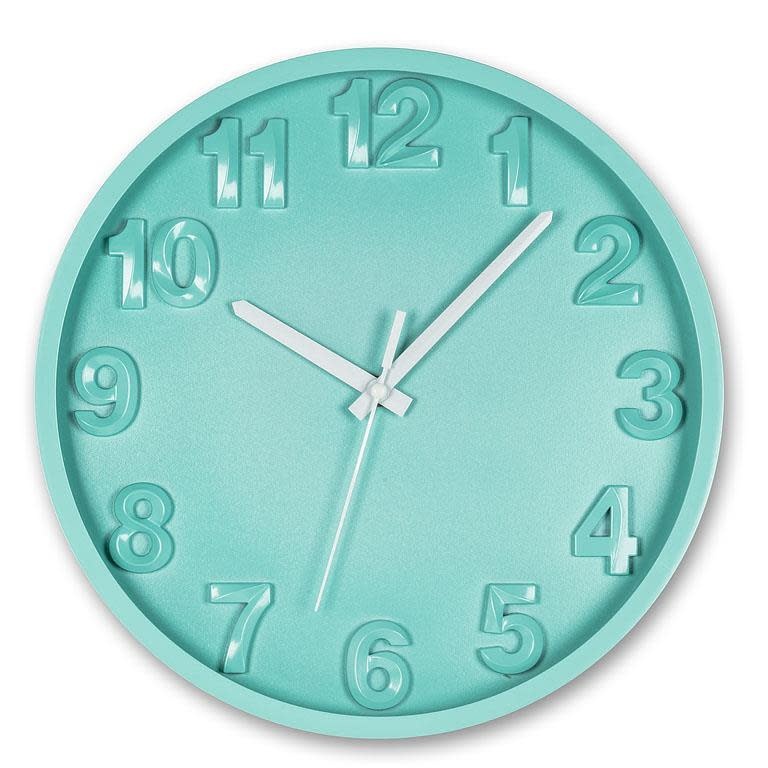 Bold Number Wall Clock, Turquoise Zest Kitchen Shop