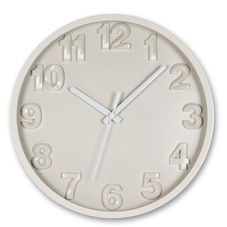Bold Number Wall Clock, Grey/Taupe