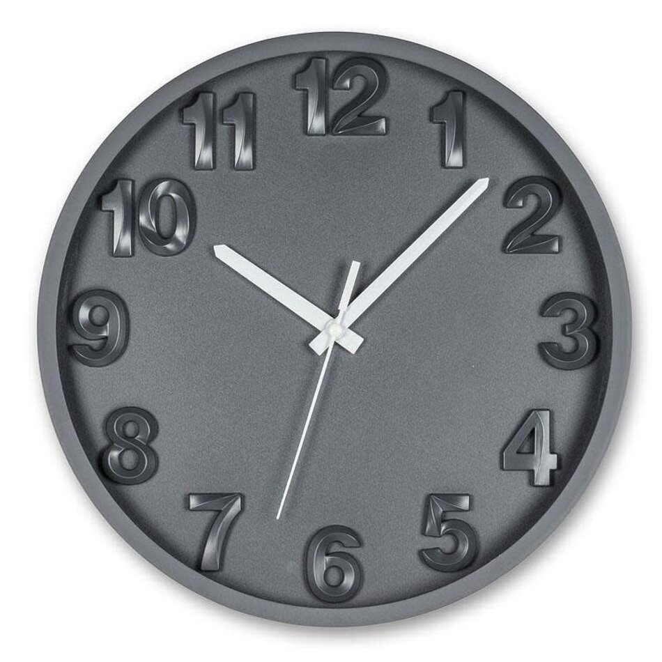 Bold Number Wall Clock, Charcoal