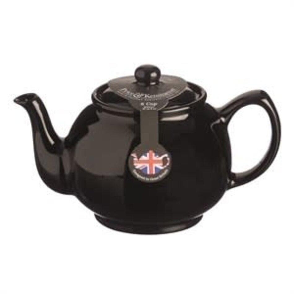 Black Classic 6 Cup Ceramic Teapot