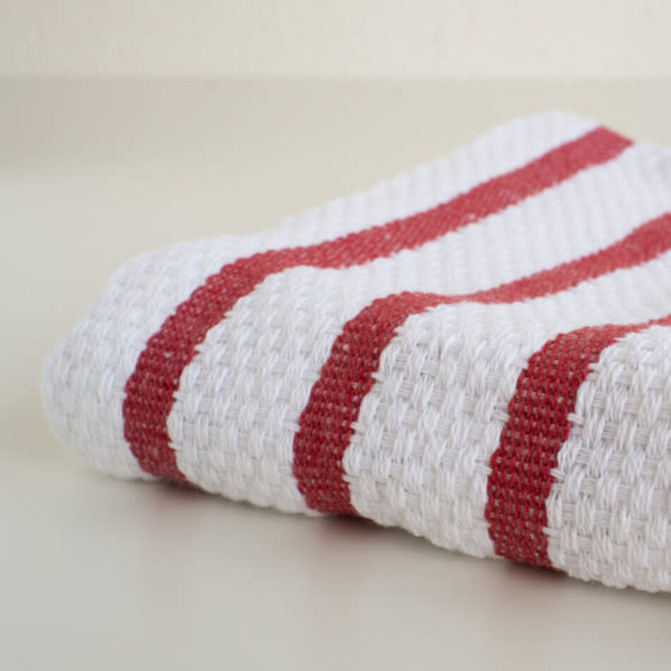 Danica Basketweave Red Kitchen Towel