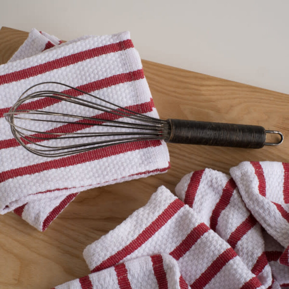Danica Basketweave Red Kitchen Towel