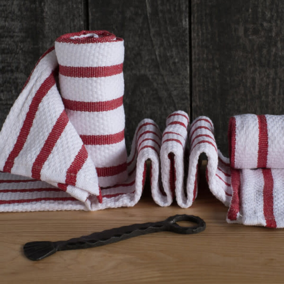 Danica Basketweave Red Dishtowel