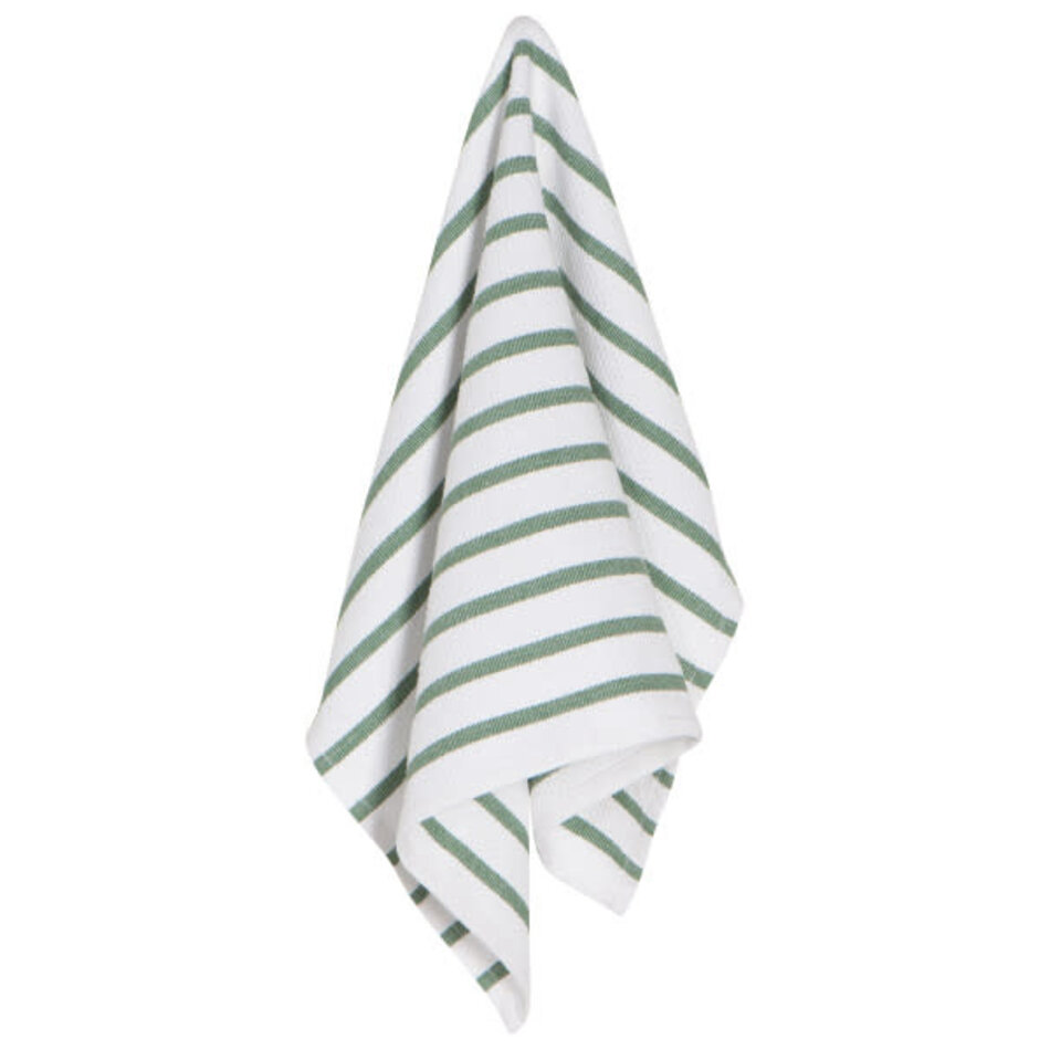 Danica Basketweave Elm Green Dishtowel