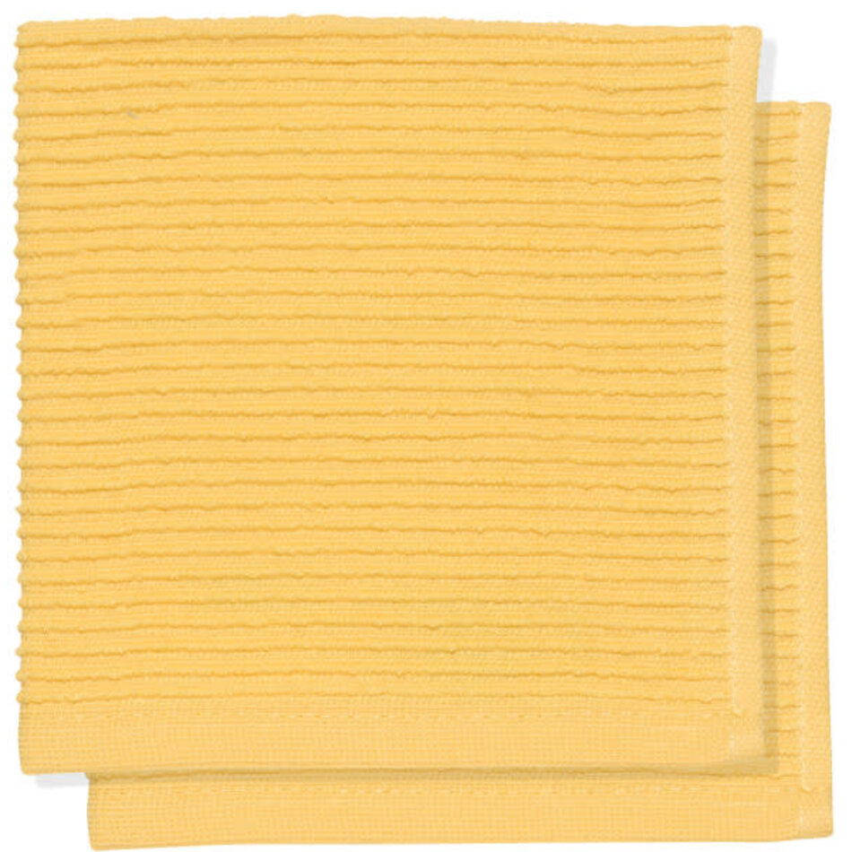 Danica Ripple Lemon Yellow Dishcloths Set of 2
