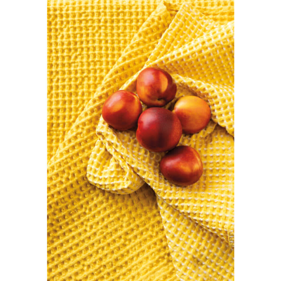 Danica Second Spin Tea Towels, Waffle Yellow, set of 2
