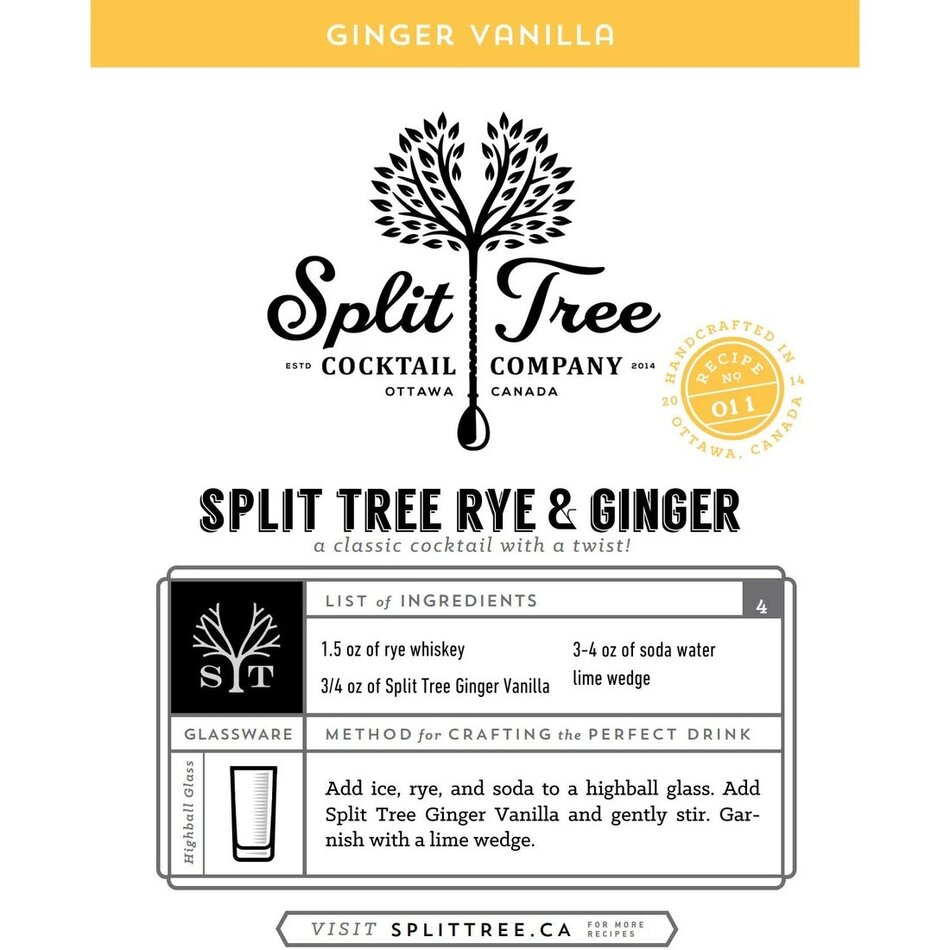 Split Tree Cocktail Co. Split Tree Cocktail Co. Vanilla Ginger Syrup, 250ml