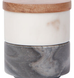Danica Salt Cellar, Marble White & Slate
