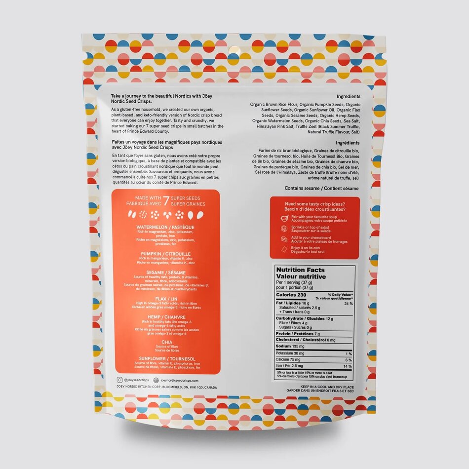 Joey Nordic Seed Crisps, Truffle